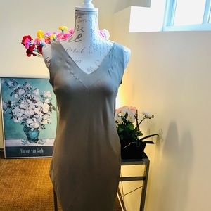 Banana Republic 100% silk olive green maxi dress